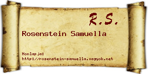 Rosenstein Samuella névjegykártya